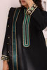 Black Swarovski Embroidered Korean Silk Salwar Kameez (3-Piece) - Image 7