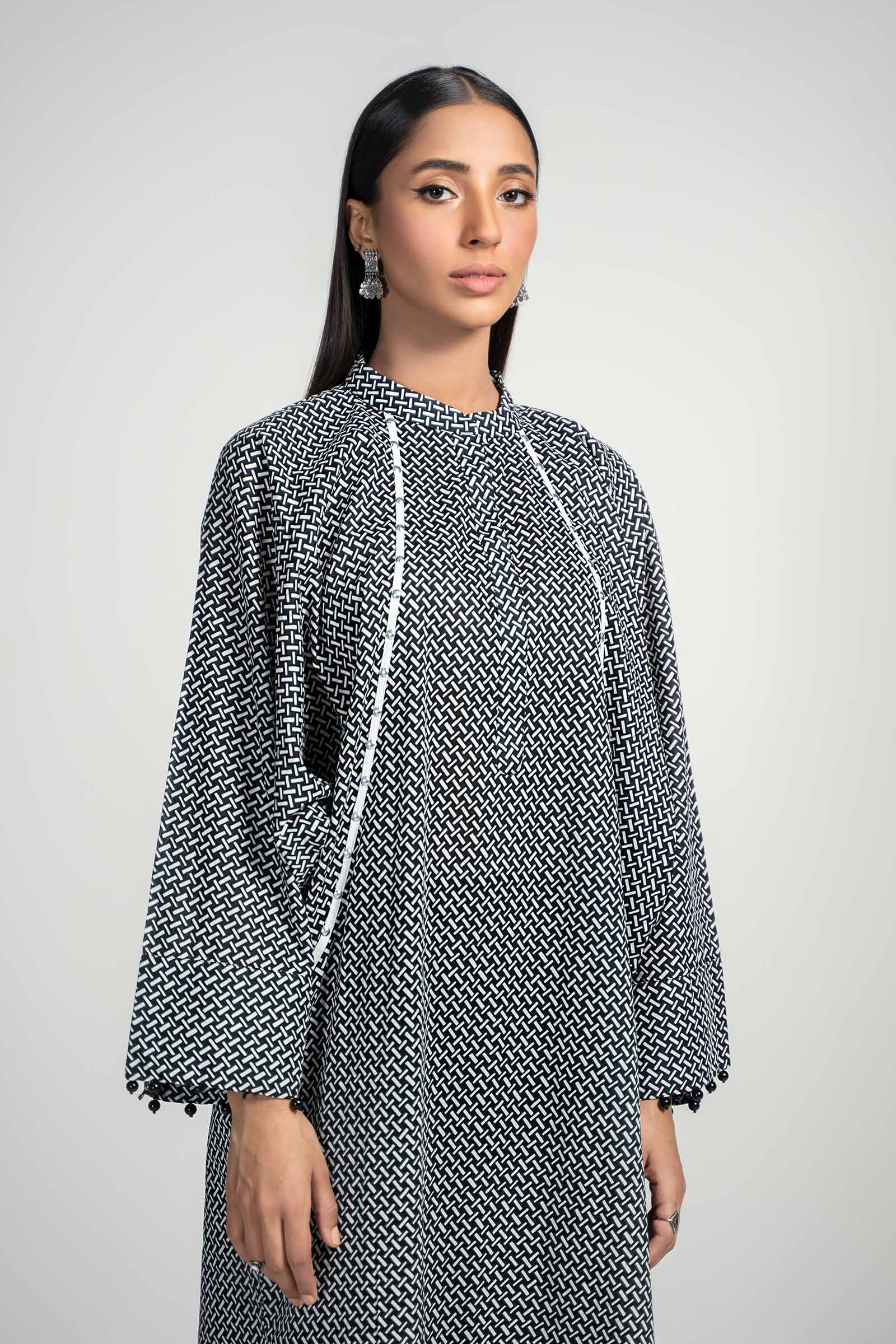 Black Digital Printed Lawn Salwar Kameez (2-Piece) - Image 3