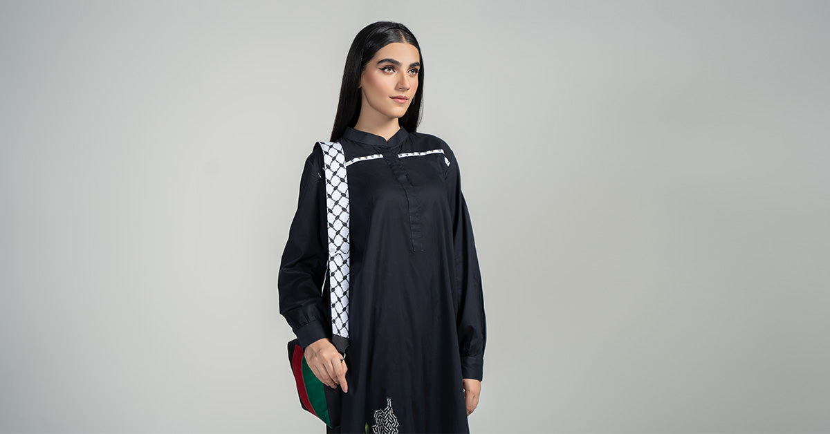 Pakistani Black Digital Printed Lawn 2-Piece Suit - Image 5