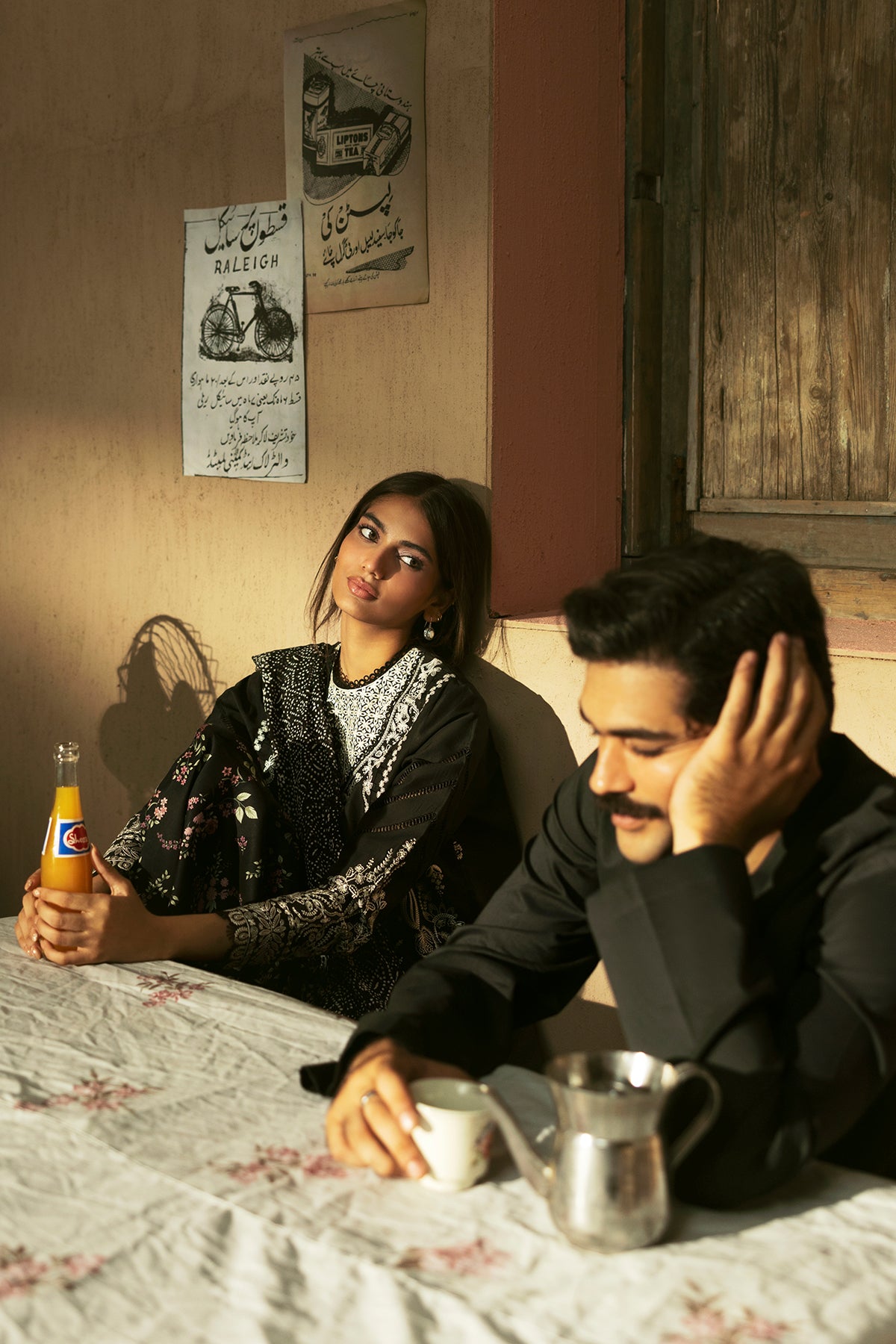 Pakistani Black Embroidered Lawn & Chiffon Salwar Kameez (3-Piece) - Image 3