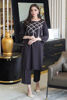Black Embroidered Linen Salwar Kameez (2-Piece) - Image 2