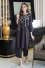 Black Embroidered Linen Salwar Kameez (2-Piece) - Image 3