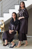 Black Embroidered Linen Salwar Kameez (2-Piece) - Image 5