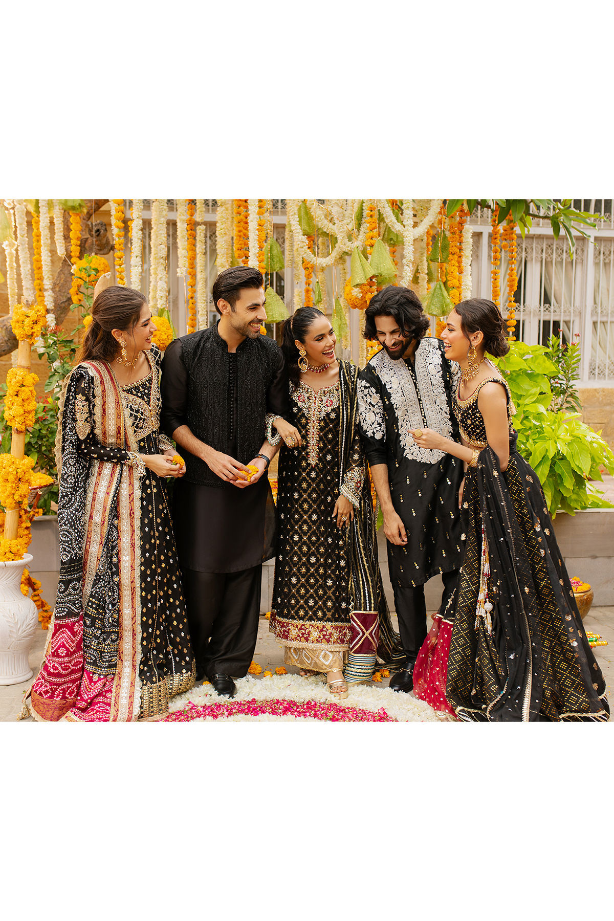 Pakistani Black Embroidered Net Salwar Kameez (3-Piece) - Image 13