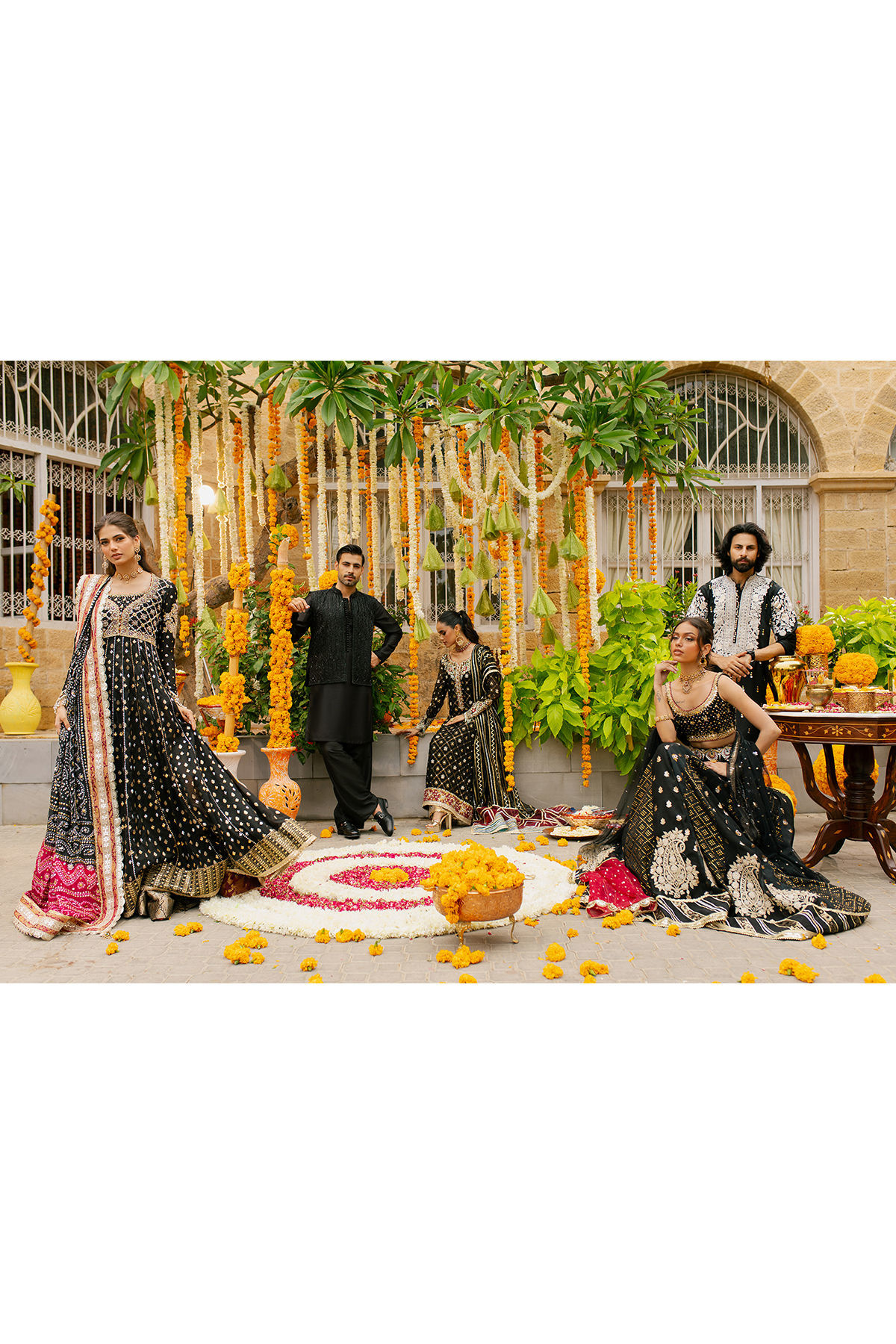 Pakistani Black Embroidered Net Salwar Kameez (3-Piece) - Image 16