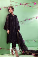 Black Gota Embroidered Organza Salwar Kameez (3-Piece) - Image 3