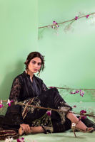 Black Gota Embroidered Organza Salwar Kameez (3-Piece) - Image 4