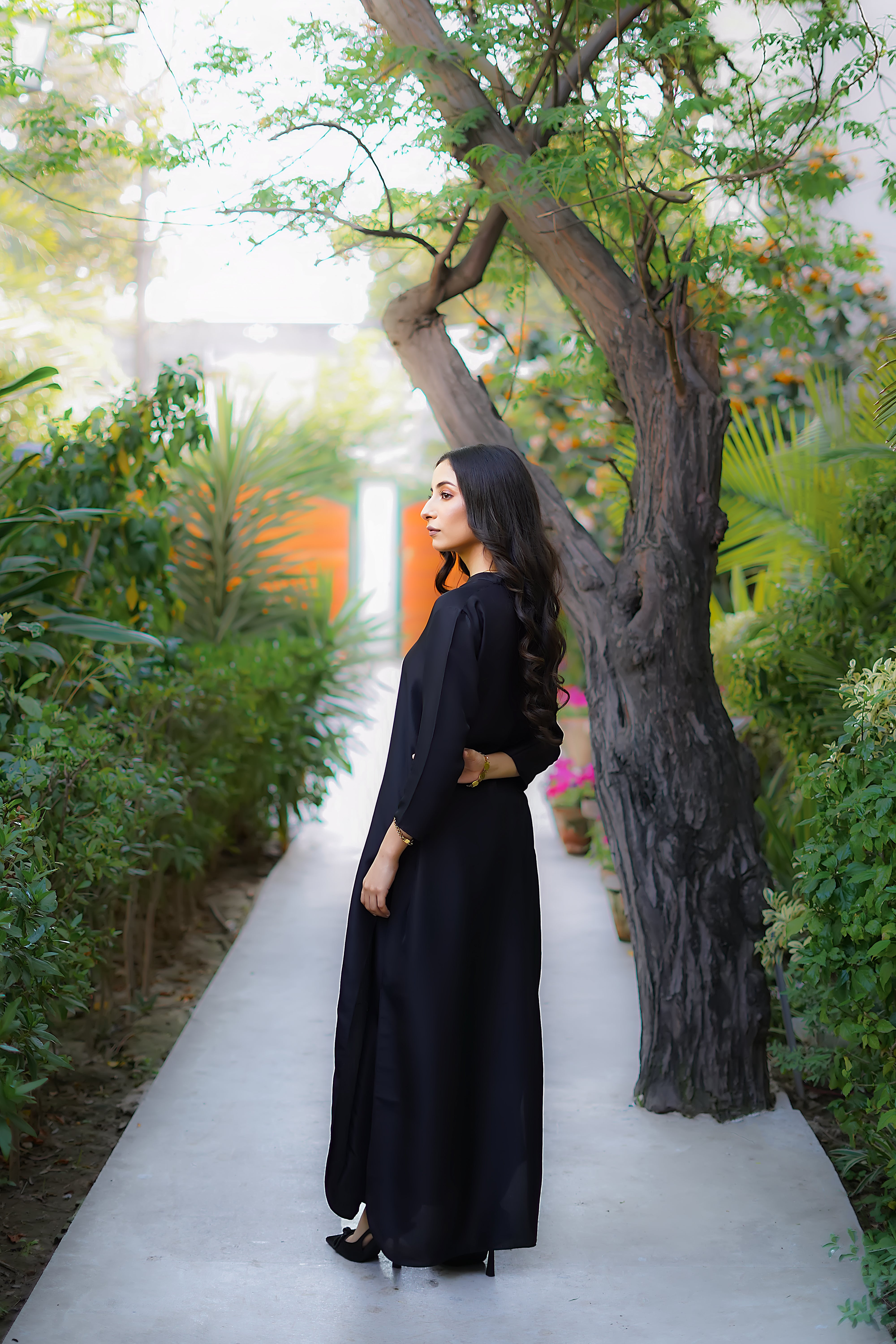 Pakistani Black Pure Raw Silk Salwar Kameez (3-Piece) - Image 5