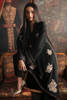 Pakistani Black Floral Embroidered Raw Silk Salwar Kameez (3-Piece) - Image 4