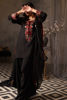 Pakistani Black Embroidered Korean Raw Silk Salwar Kameez (3-Piece) - Image 2