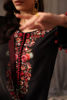 Pakistani Black Embroidered Korean Raw Silk Salwar Kameez (3-Piece) - Image 8