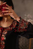 Pakistani Black Embroidered Korean Raw Silk Salwar Kameez (3-Piece) - Image 9