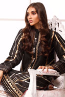 Black Hand Block Printed Silk Salwar Kameez (2-Piece) - Image 5