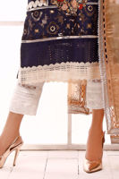 Black Hand Block Printed Silk Salwar Kameez (2-Piece) - Image 7