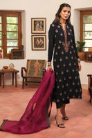 Black Hand Embellished Korean Raw Silk Salwar Kameez (3-Piece) - Image 6