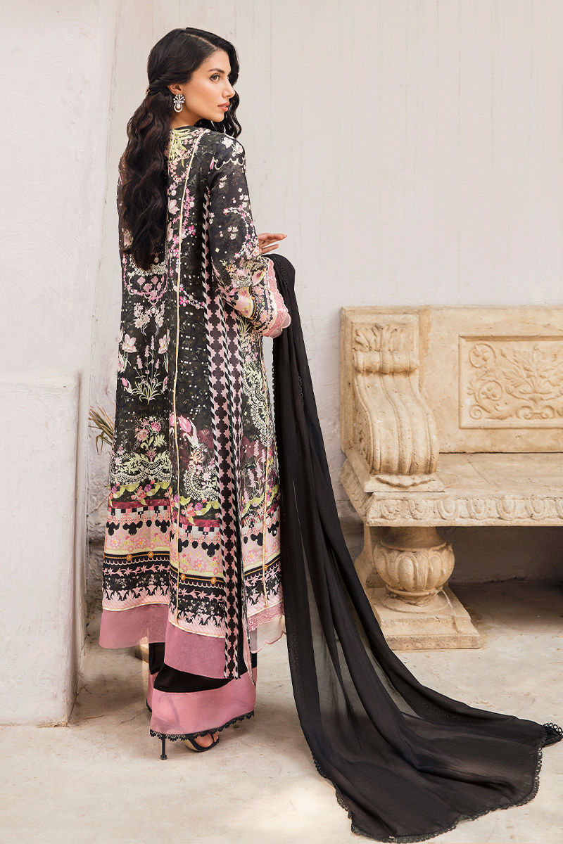 Black Embellished Raw Silk Salwar Kameez (3-Piece) - Image 5