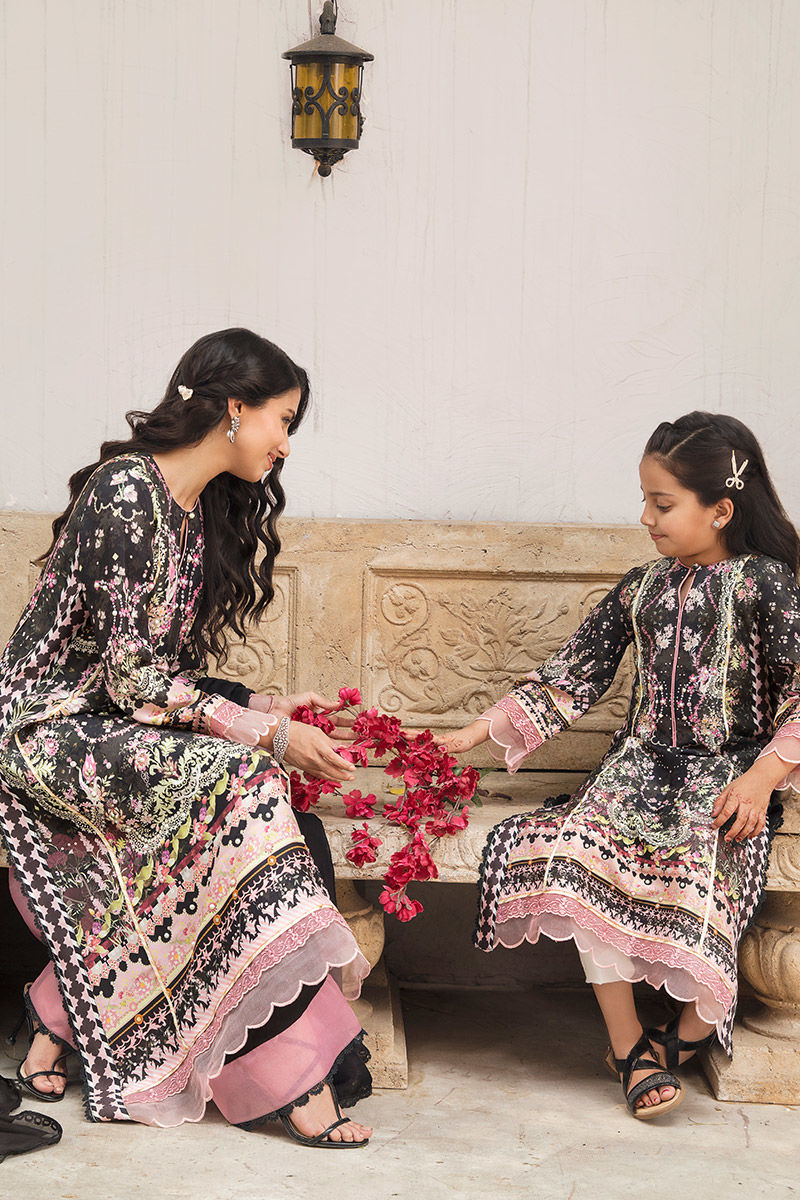 Black Embellished Raw Silk Salwar Kameez (3-Piece) - Image 8