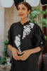 Black Hand-Embellished Pure Raw Silk Kurta (2-Piece) - Image 3