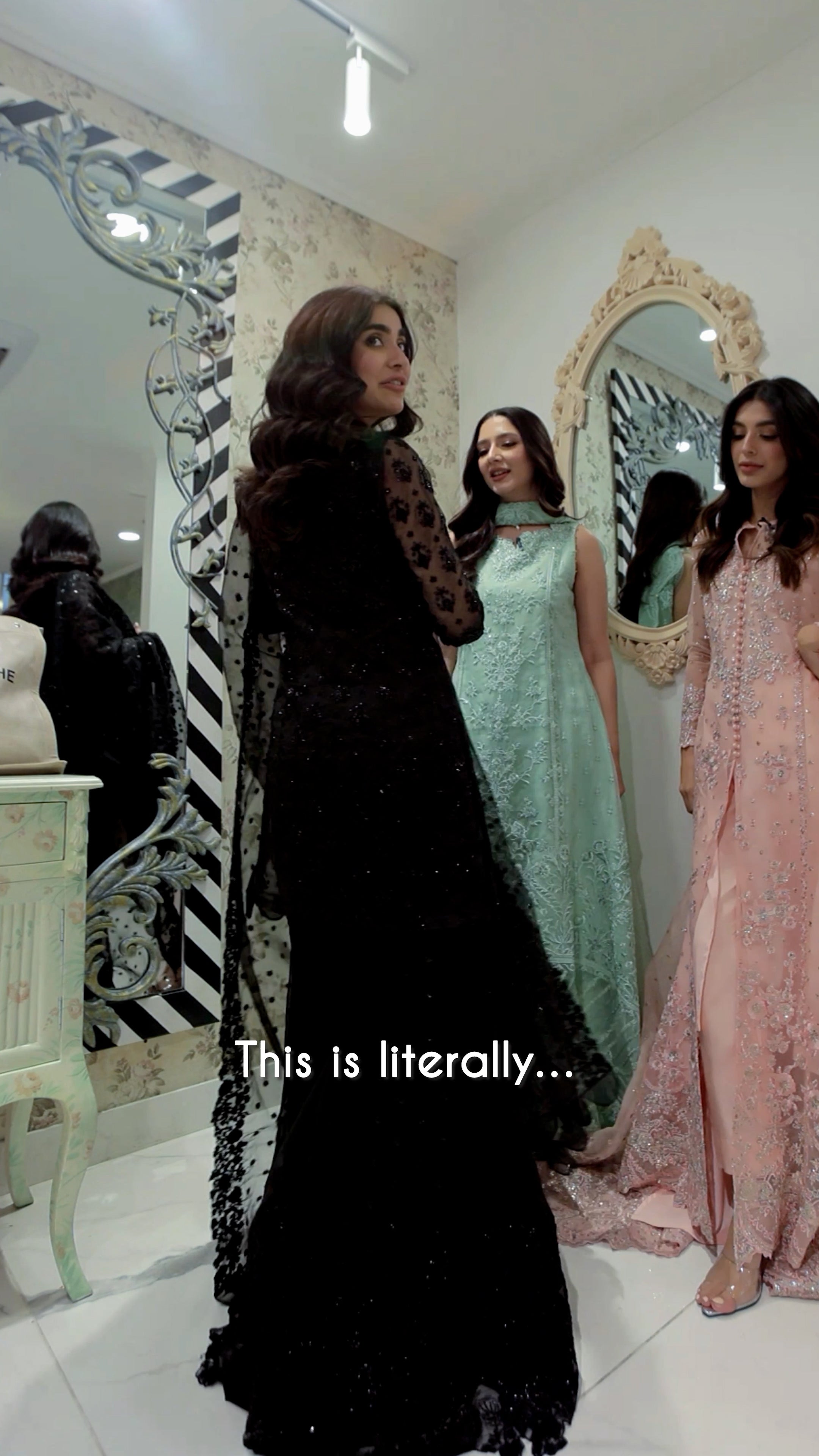 Pakistani Black Sequin Embroidered Raw Silk Salwar Kameez (3-Piece) - Image 7