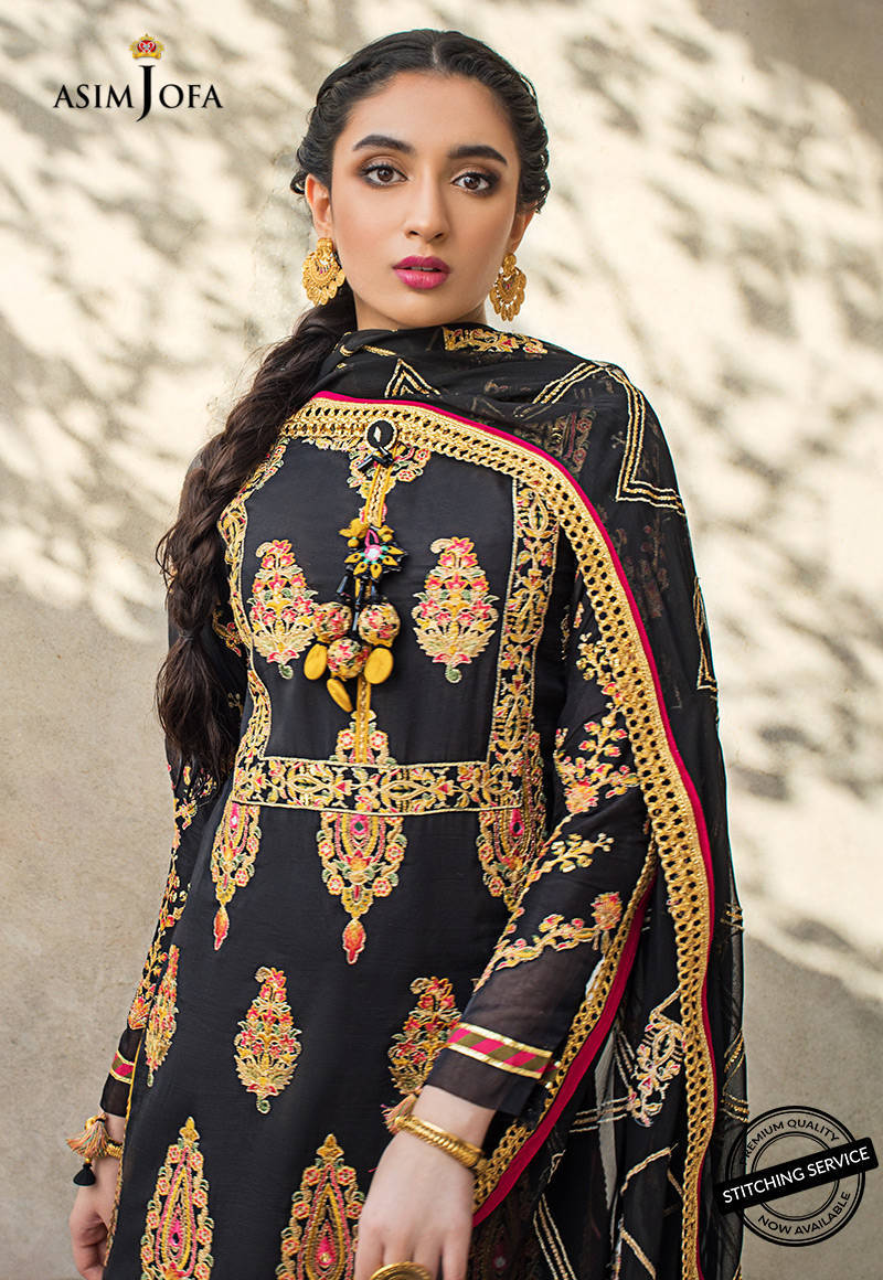 Black Embroidered Raw Silk 3-Piece Suit - Image 7