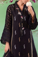 Pakistani Black Hand Block Printed Self-Organza Salwar Kameez (3-Piece) - Image 5