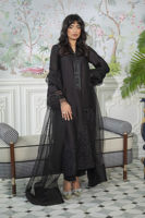 Pakistani Ebony Embroidered Shisha Silk Salwar Kameez (3-Piece) - Image 2