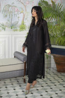 Pakistani Ebony Embroidered Shisha Silk Salwar Kameez (3-Piece) - Image 4
