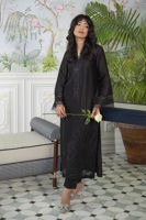 Pakistani Ebony Embroidered Shisha Silk Salwar Kameez (3-Piece) - Image 5