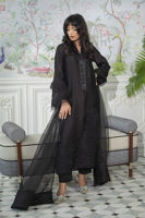 Pakistani Ebony Embroidered Shisha Silk Salwar Kameez (3-Piece) - Image 6