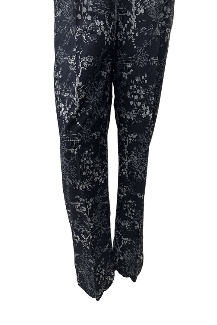 Black Silver Embroidered Silk Trouser (1-Pc) - Image 3