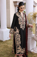Black Embroidered Silk Salwar Kameez (3-Piece) - Image 4