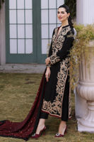 Black Embroidered Silk Salwar Kameez (3-Piece) - Image 7