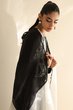Black Patchwork Silk Salwar Kameez (3-Piece) - Image 7