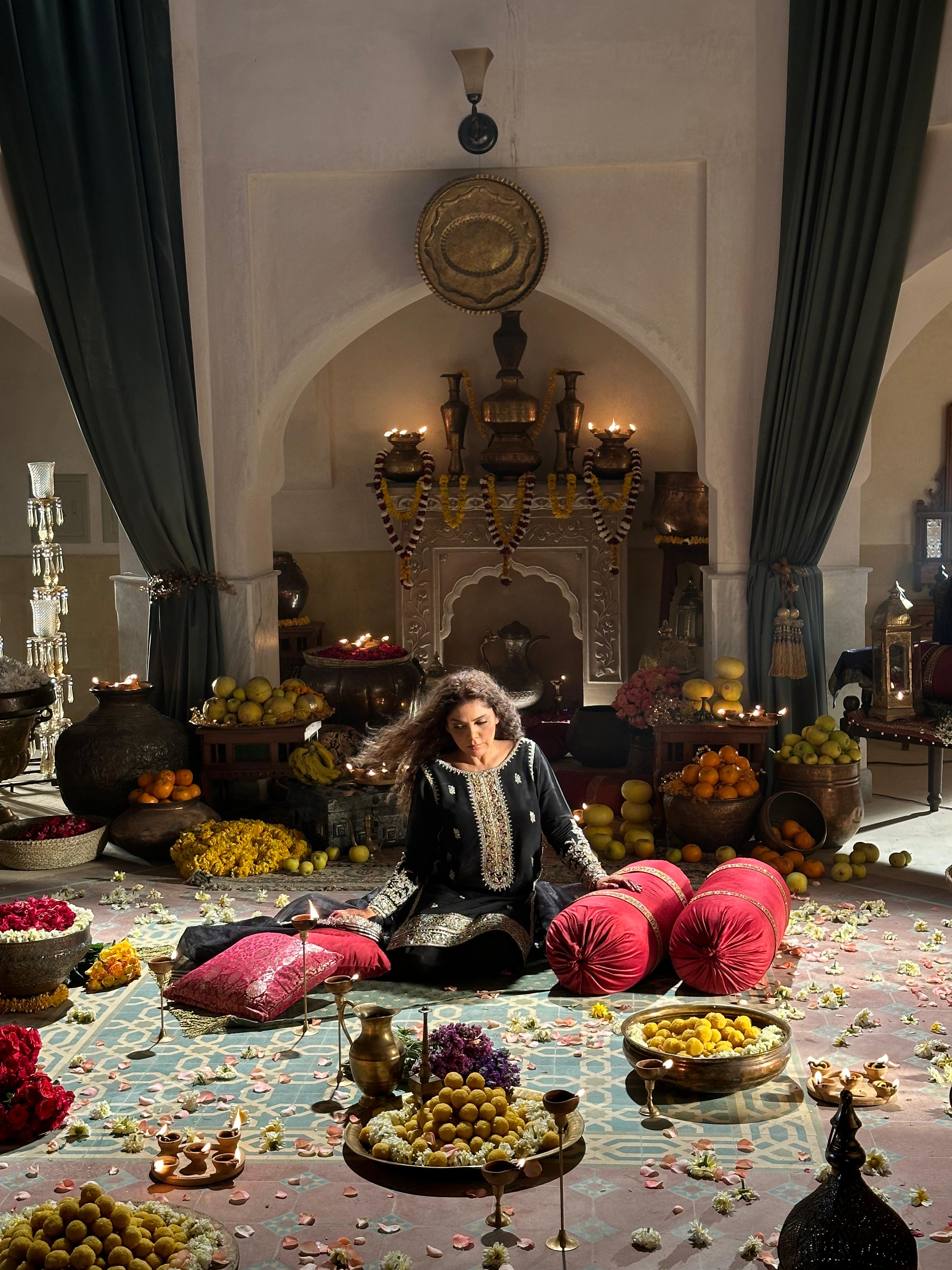 Pakistani Black Embroidered Silk Salwar Kameez (3-Piece) - Image 6