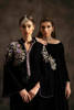 Black Embroidered Velvet Salwar Kameez (3-Piece) - Image 8