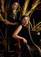 Pakistani Black Embroidered Velvet Salwar Kameez (3-Piece) - Image 13
