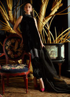 Pakistani Black Embroidered Velvet Salwar Kameez (3-Piece) - Image 4