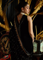 Pakistani Black Embroidered Velvet Salwar Kameez (3-Piece) - Image 8