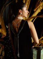 Pakistani Black Embroidered Velvet Salwar Kameez (3-Piece) - Image 9