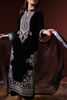 Black Embroidered Velvet Salwar Kameez (3-Piece) - Image 4