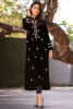 Pakistani Black Embroidered Velvet Salwar Kameez (2-Piece) - Image 2