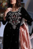 Pakistani Black & Red Hand-Embellished Velvet Salwar Kameez (3-Piece) - Image 4