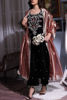 Pakistani Black & Red Hand-Embellished Velvet Salwar Kameez (3-Piece) - Image 5
