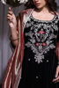Pakistani Black & Red Hand-Embellished Velvet Salwar Kameez (3-Piece) - Image 7
