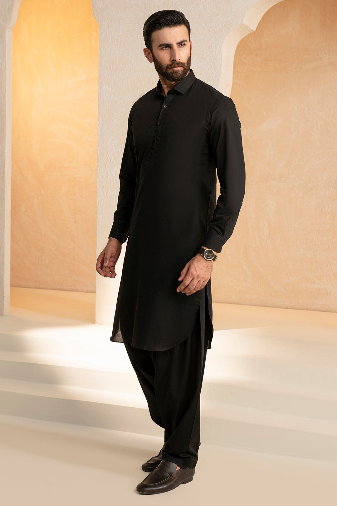 Black Cotton Shalwar Kameez (2-Piece) - Image 10