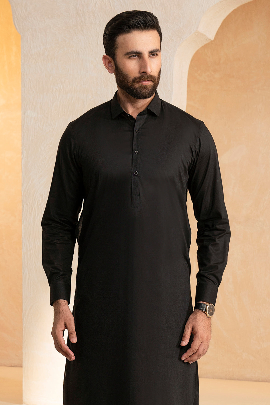 Black Cotton Shalwar Kameez (2-Piece) - Image 4