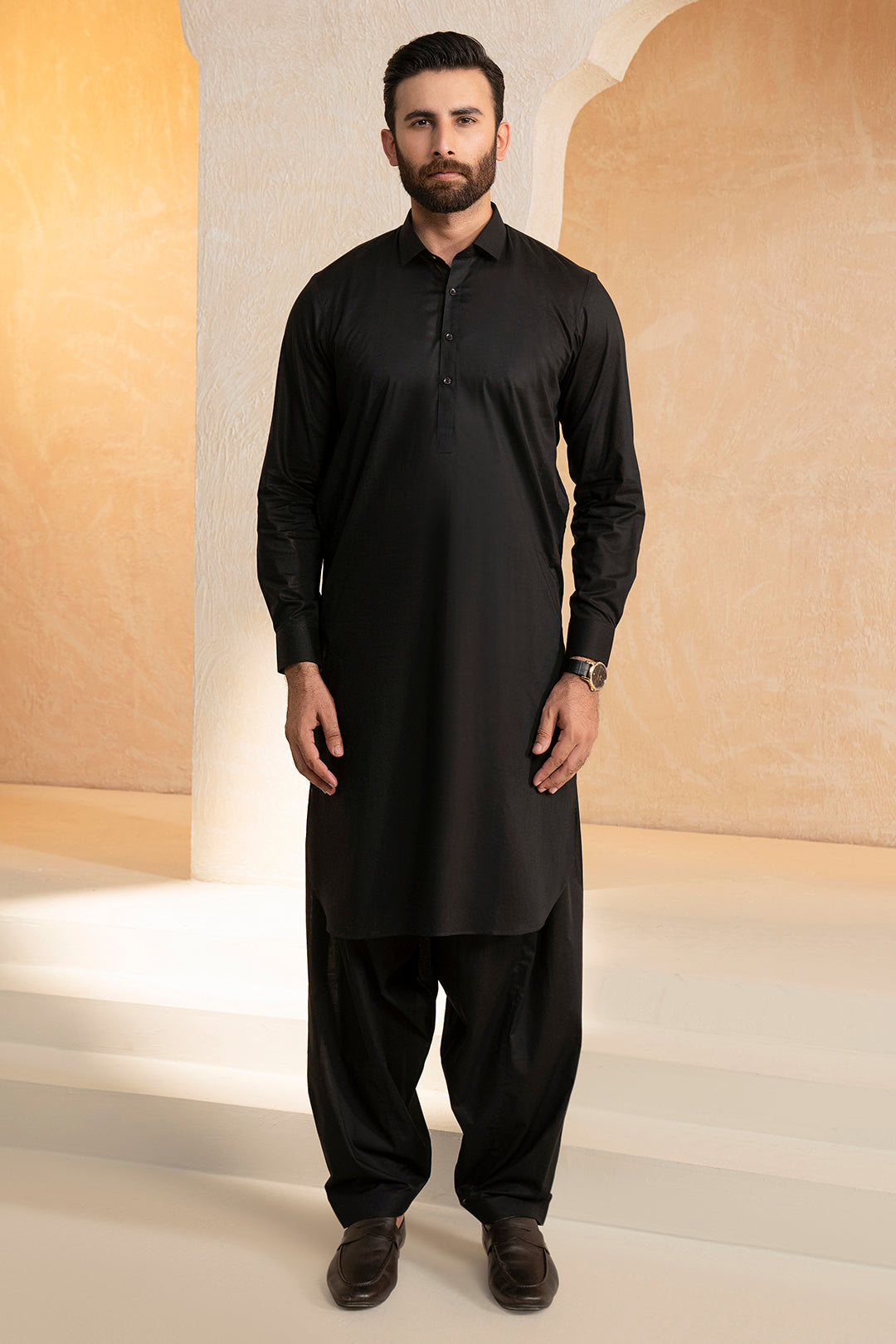 Black Cotton Shalwar Kameez (2-Piece) - Image 6