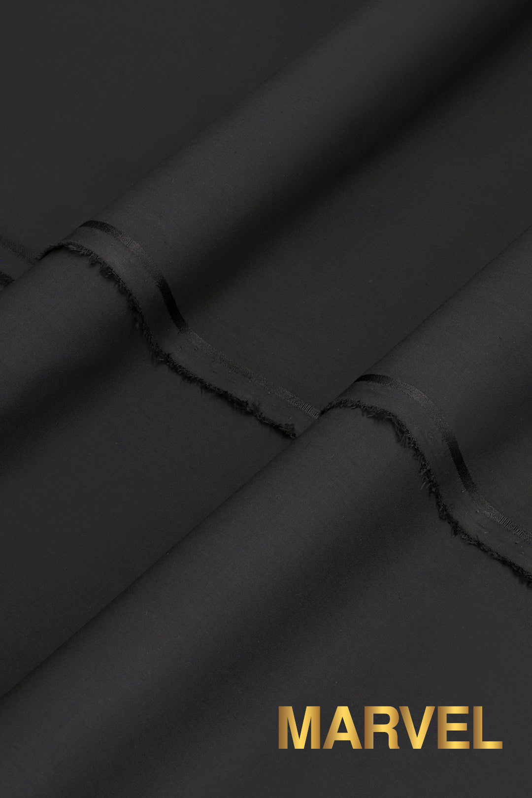 Black Plain Weave Unstitched Fabric (1-Pc) - Image 1