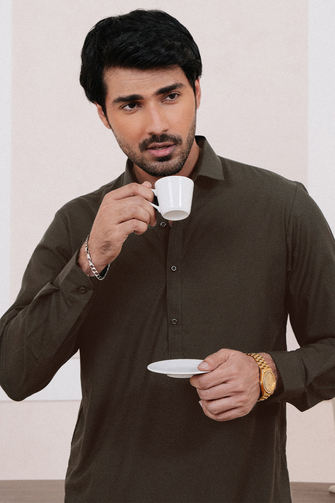 Black Plain Weave Unstitched Fabric (1-Pc) - Image 26