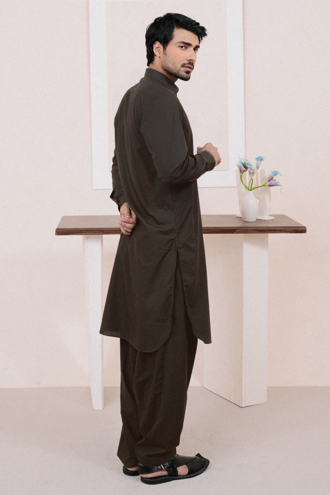 Black Plain Weave Unstitched Fabric (1-Pc) - Image 27